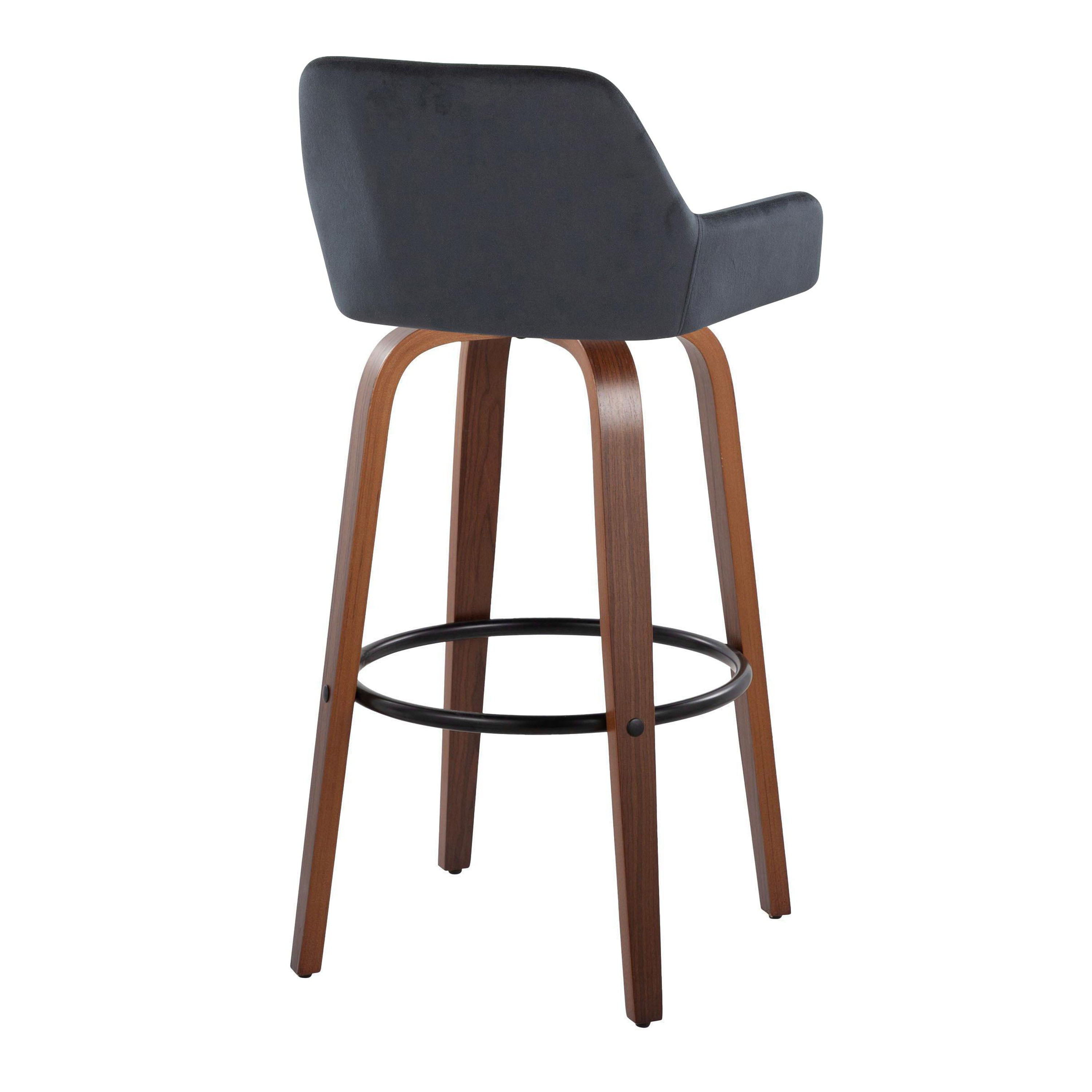 Daniella - Contemporary Fixed Height, Barstool &amp; Swivel And Round Footrest (Set of 2)