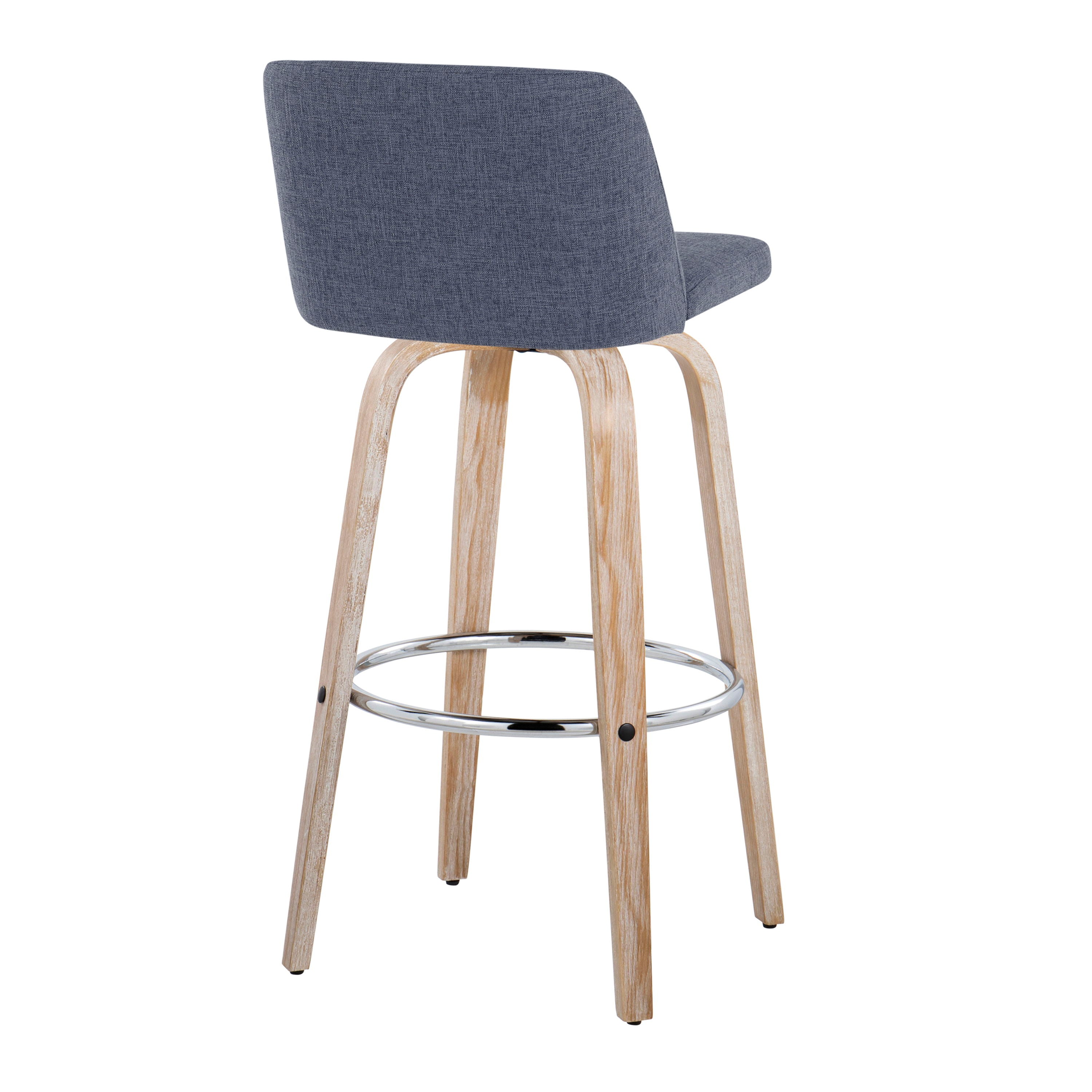 Toriano - Contemporary Fixed Height Barstool With Swivel &amp; Round Footrest (Set of 2)