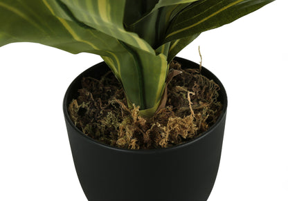 17&quot; Tall, Artificial Plant, Dracaena, Indoor, Faux, Fake, Table, Greenery, Potted, Real Touch, Decorative - Green / Black