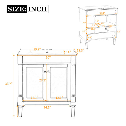 Bathroom Vanity Cabinet With Sink, Soft Close Doors, Storage Cabinet