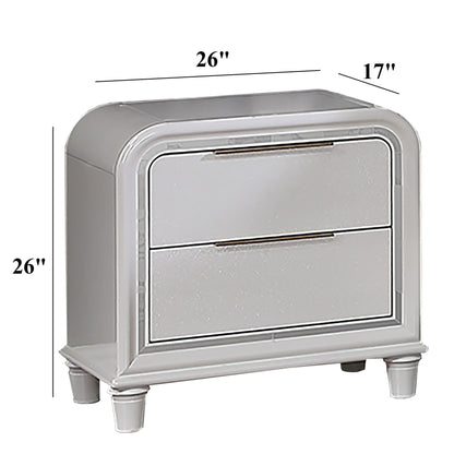 Nightstand With 2 Drawers Bedside Table - White