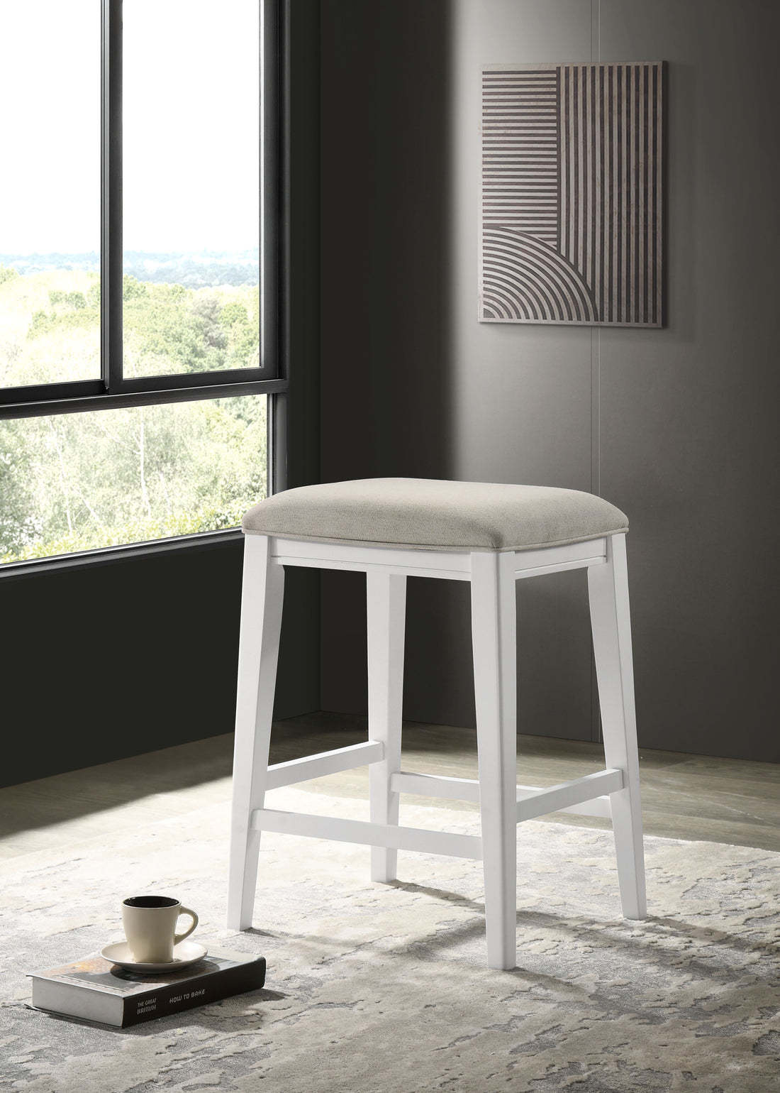 Sasha - 17&quot; Counter Height Stool With Upholstered Seat