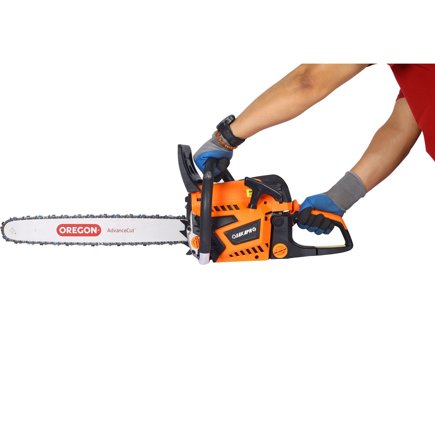 58Cc Gasoline Chainsaw 20&quot; Bar For Wood Cutting With Oregon Chain And Bar - Orange