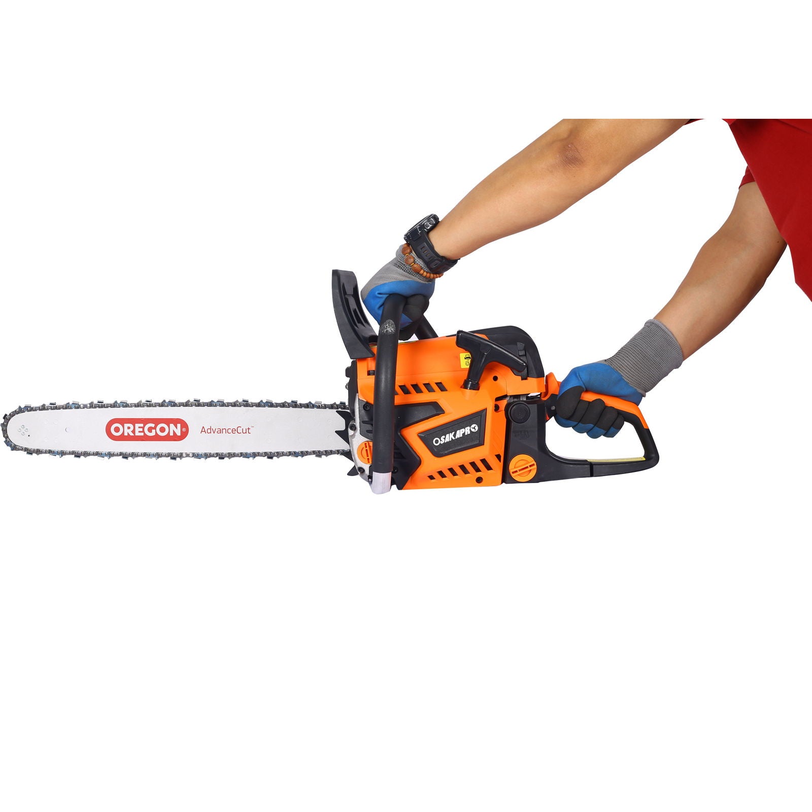 58Cc Gasoline Chainsaw 20&quot; Bar For Wood Cutting With Oregon Chain And Bar - Orange