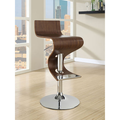 S-Shaped Adjustable Bar Stool - Brown