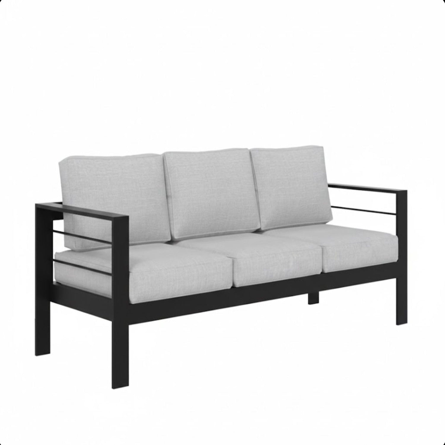 All-Weather Patio Sofa &amp; Cushions, 3 Seat Outdoor Couch