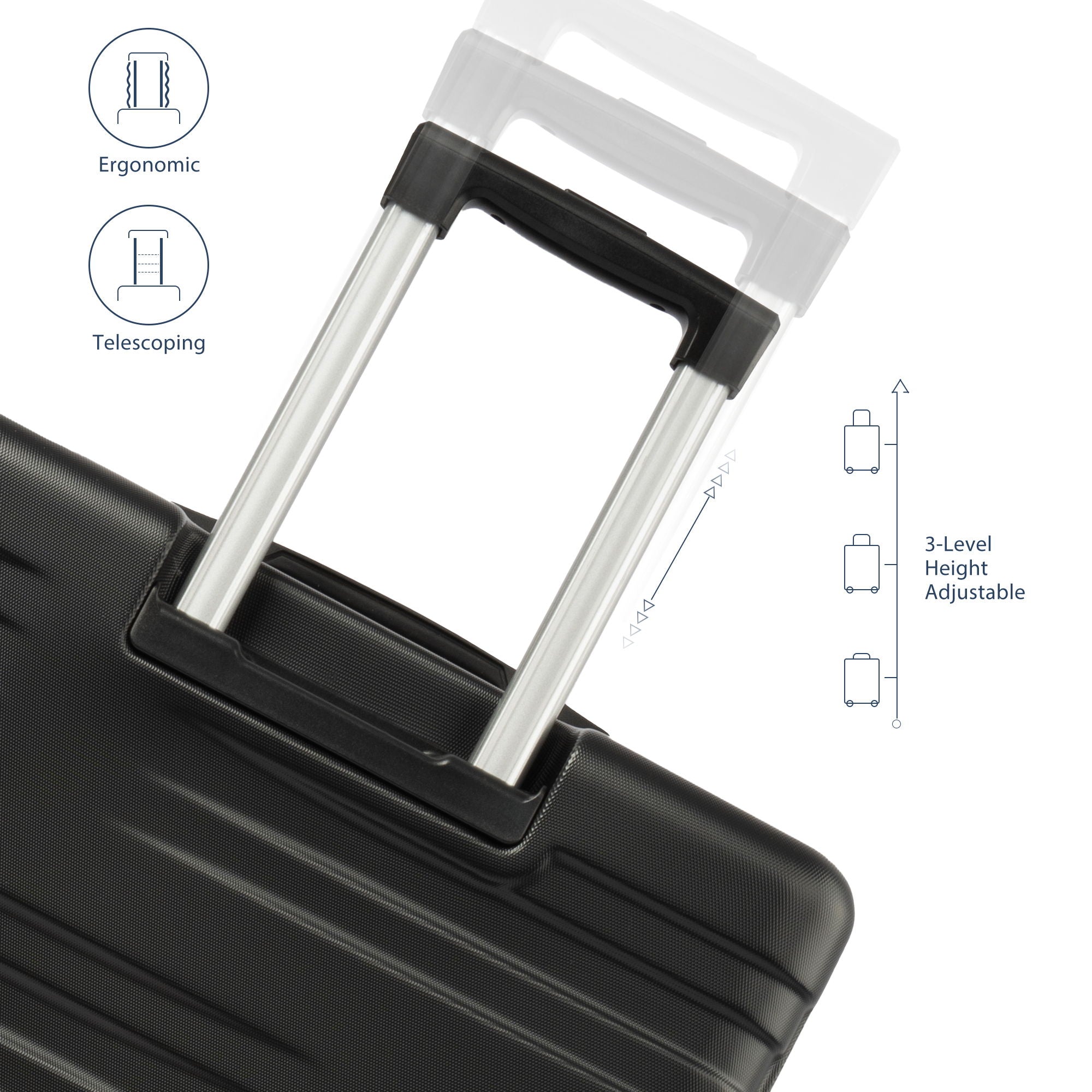 Luggage With Tsa Lock Spinner Wheels Hardside Expandable Luggage Travel Suitcase Check In Luggage ABS 24&quot;