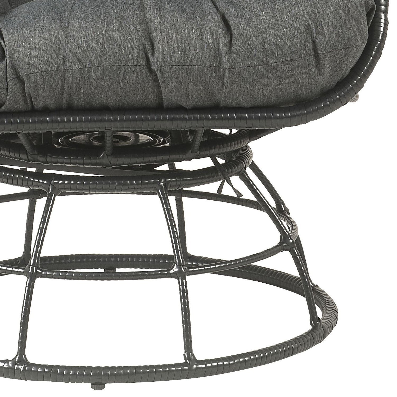 Hikre - Patio Lounge Chair &amp; Side Table - Black / Charcoal