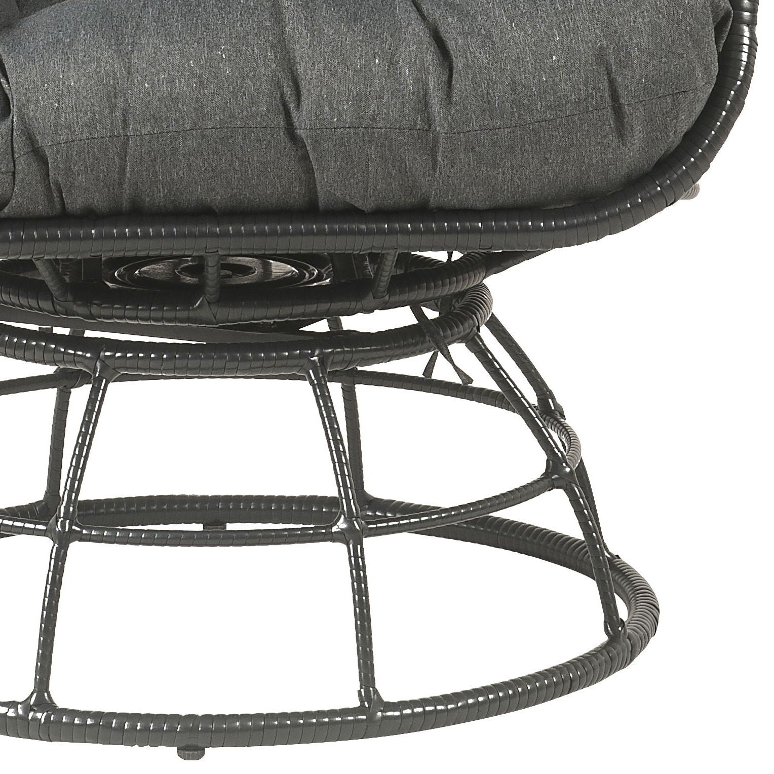 Hikre - Patio Lounge Chair &amp; Side Table - Black / Charcoal