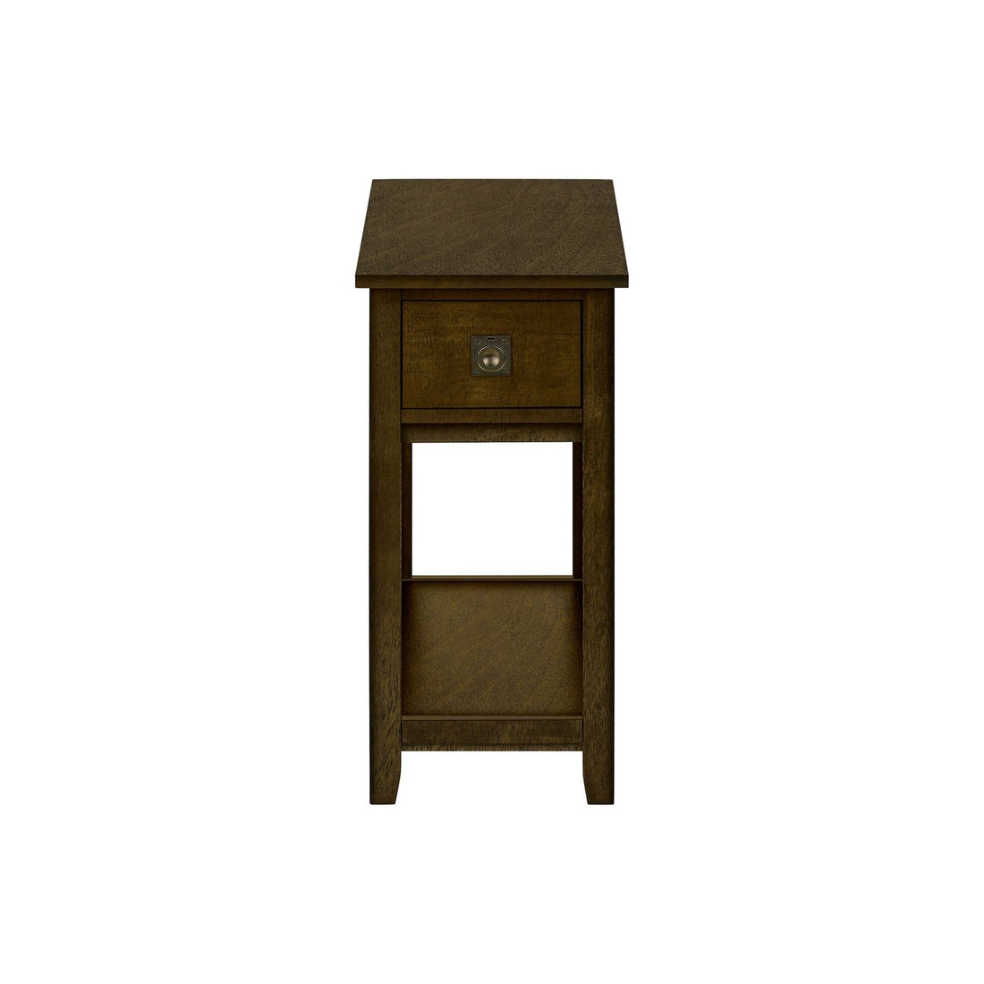 Accent End Table, 2 Tier, Narrow, Lamp, Storage Drawer, Charming Design