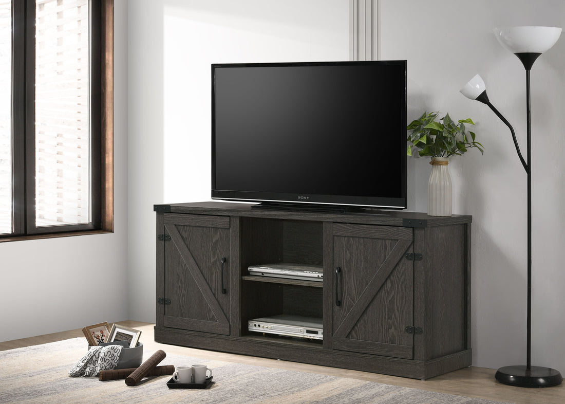 Salma - 58&quot; Wide TV Stand With 2 Open Shelves And 2 Cabinets
