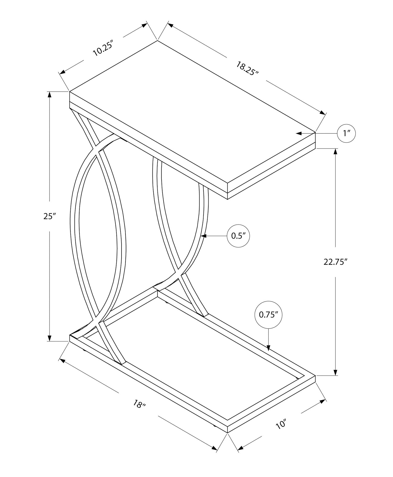 Accent Table, C - Shaped, Contemporary &amp; Modern Design