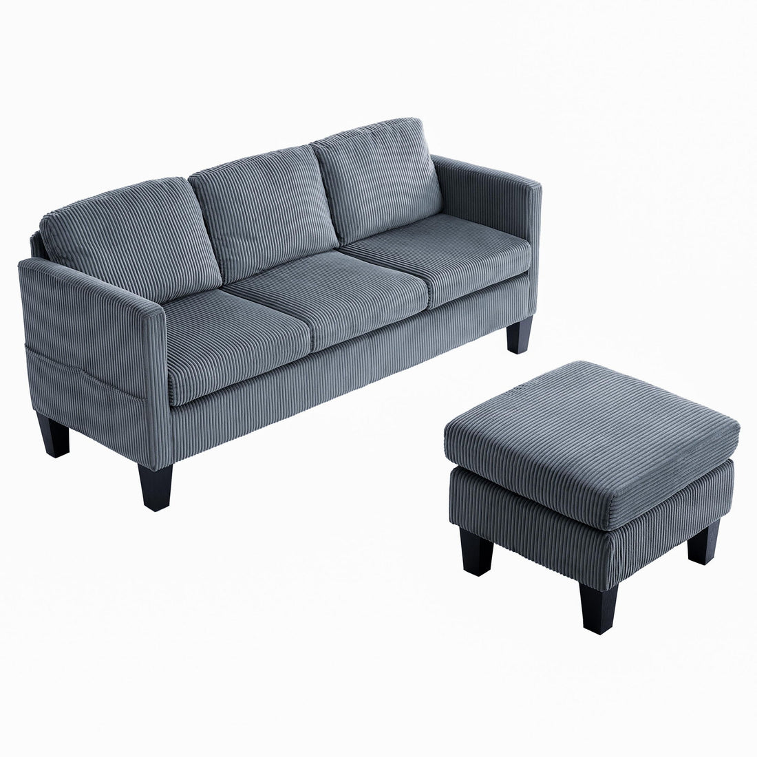 L-Shaped Sectional Sofa With Padded Cashmere, Space Saving Design For Living Rooms &amp; Apartments - Gray