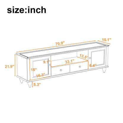 TV Stand For TVs Up To 80&quot;, Entertainment Center With Open Compartment
