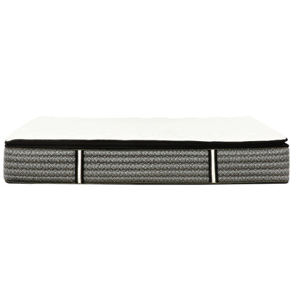 Premium 14&quot; Queen Size Hybrid Mattress In A Box Plush Gel Memory Foam Top With Cooling Technology - Gray / White