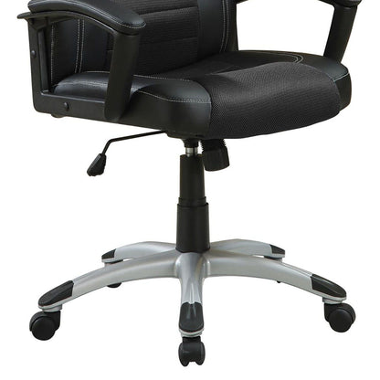Office Chair With Base, Height Adjustable For Home &amp; Workspaces - Black