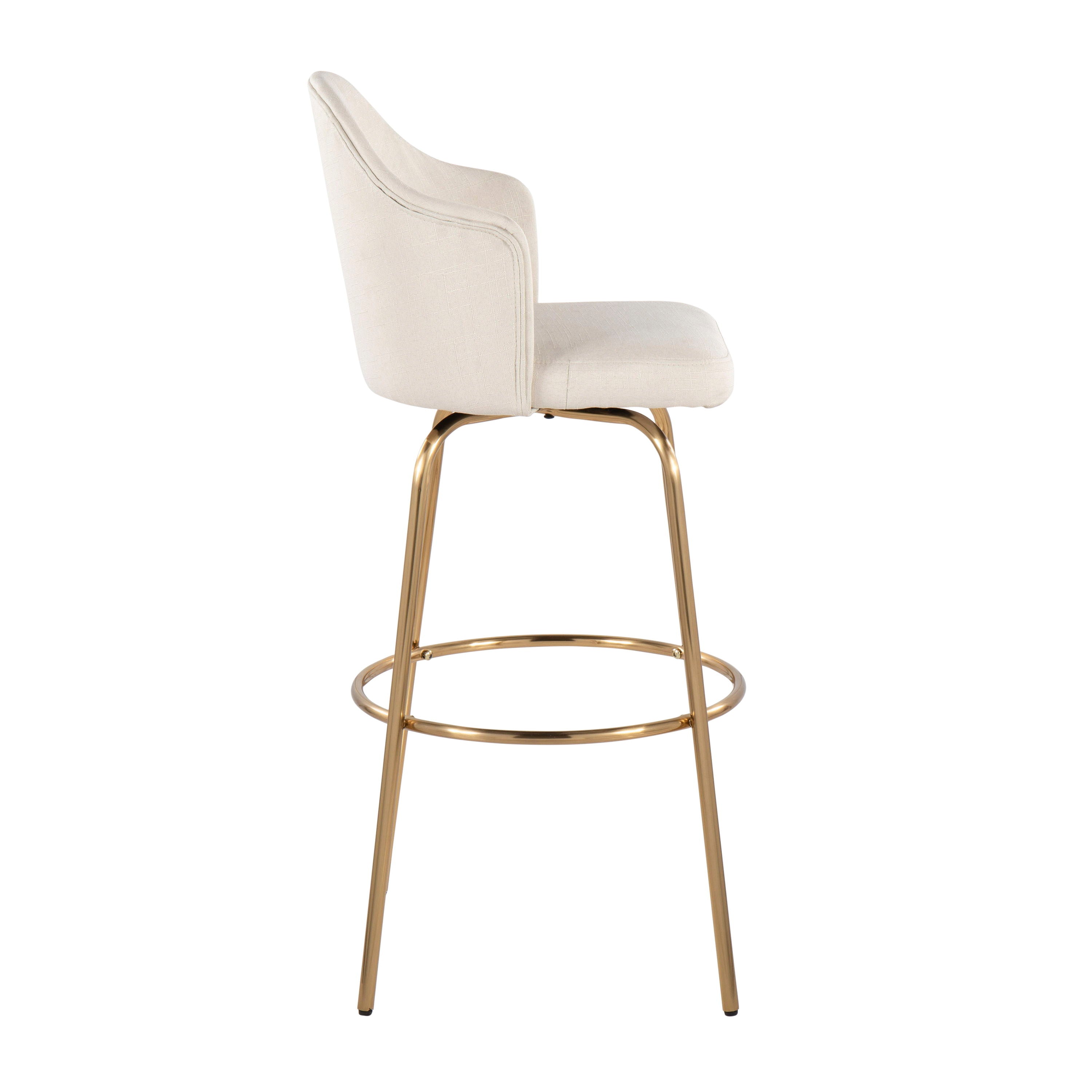 Ahoy - Contemporary Fixed Height Bar Stool &amp; Round Footrest (Set of 2)