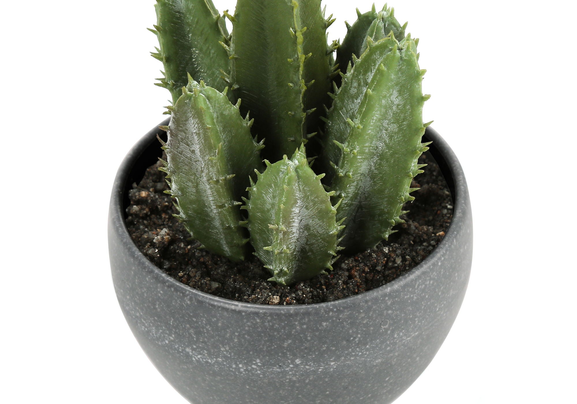 6&quot; Tall, Artificial Plant, Succulent, Indoor, Faux, Fake, Table, Greenery, Potted, Decorative (Set of 3) - Green / Gray