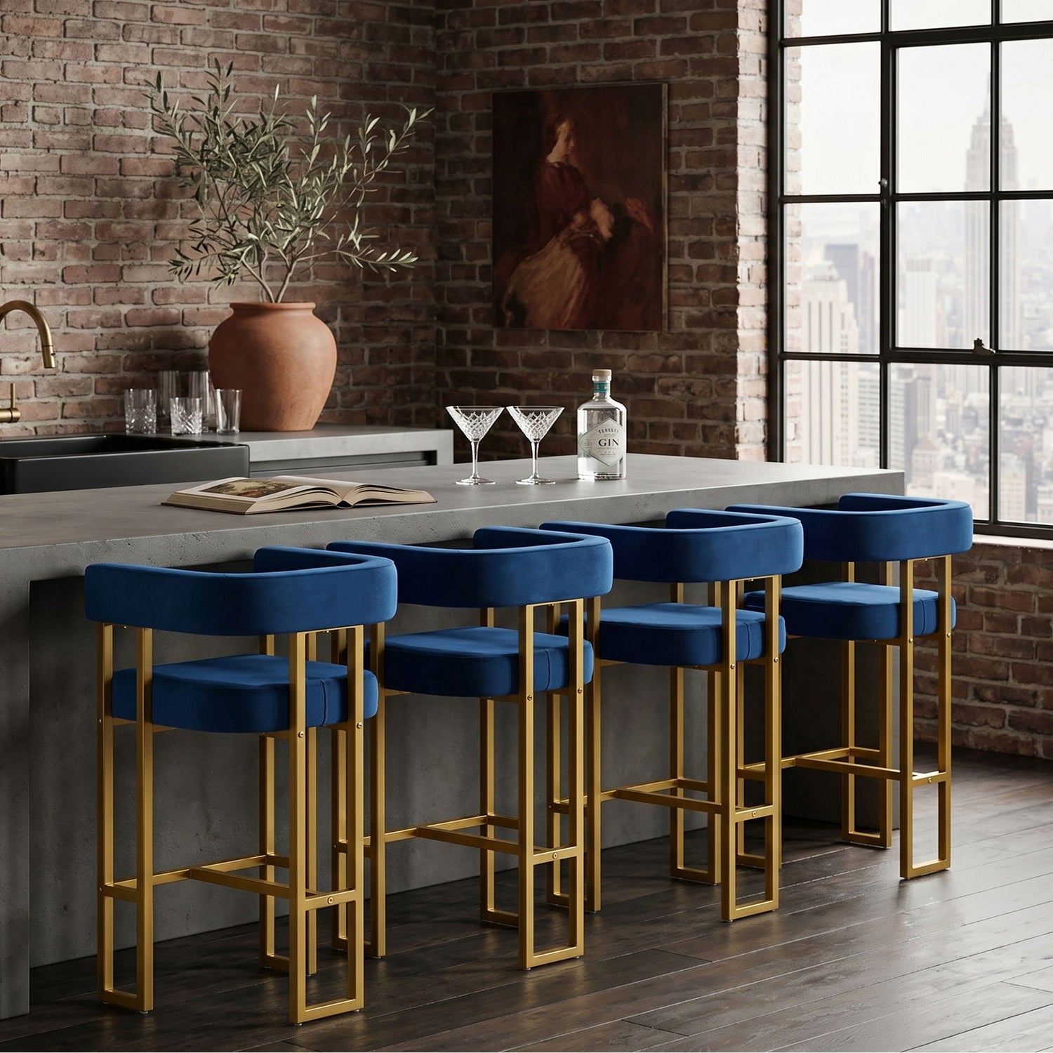 Modern Counter Height Bar Stools With U - Shaped