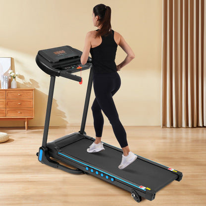 Incline Treadmill For Running &amp; Walking, Hydraulic System Auto Folding With Type C &amp; USB Charge For Android, 10Mph, Bluetooth Speaker - Black