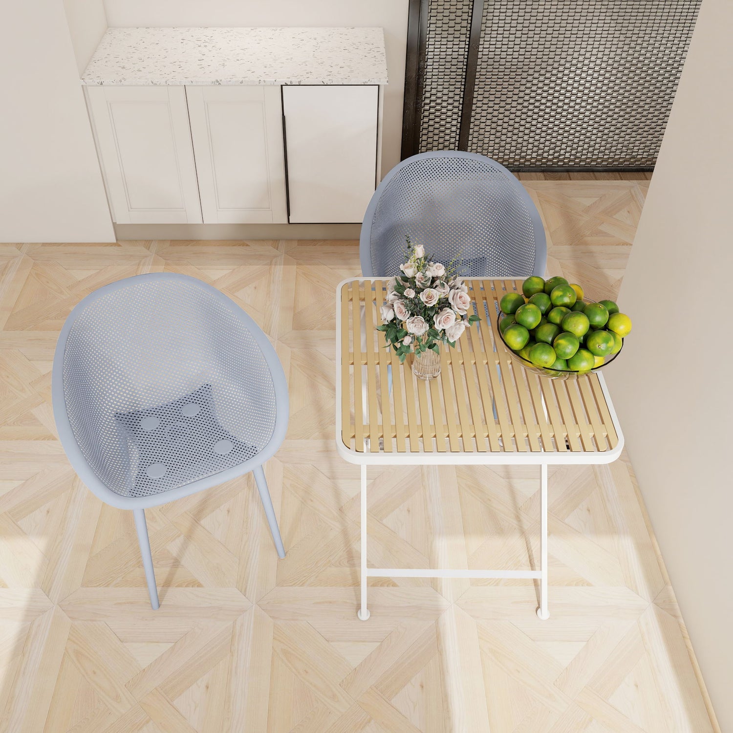 2 Pack Lounge Chair Set &amp; Folding Square Table