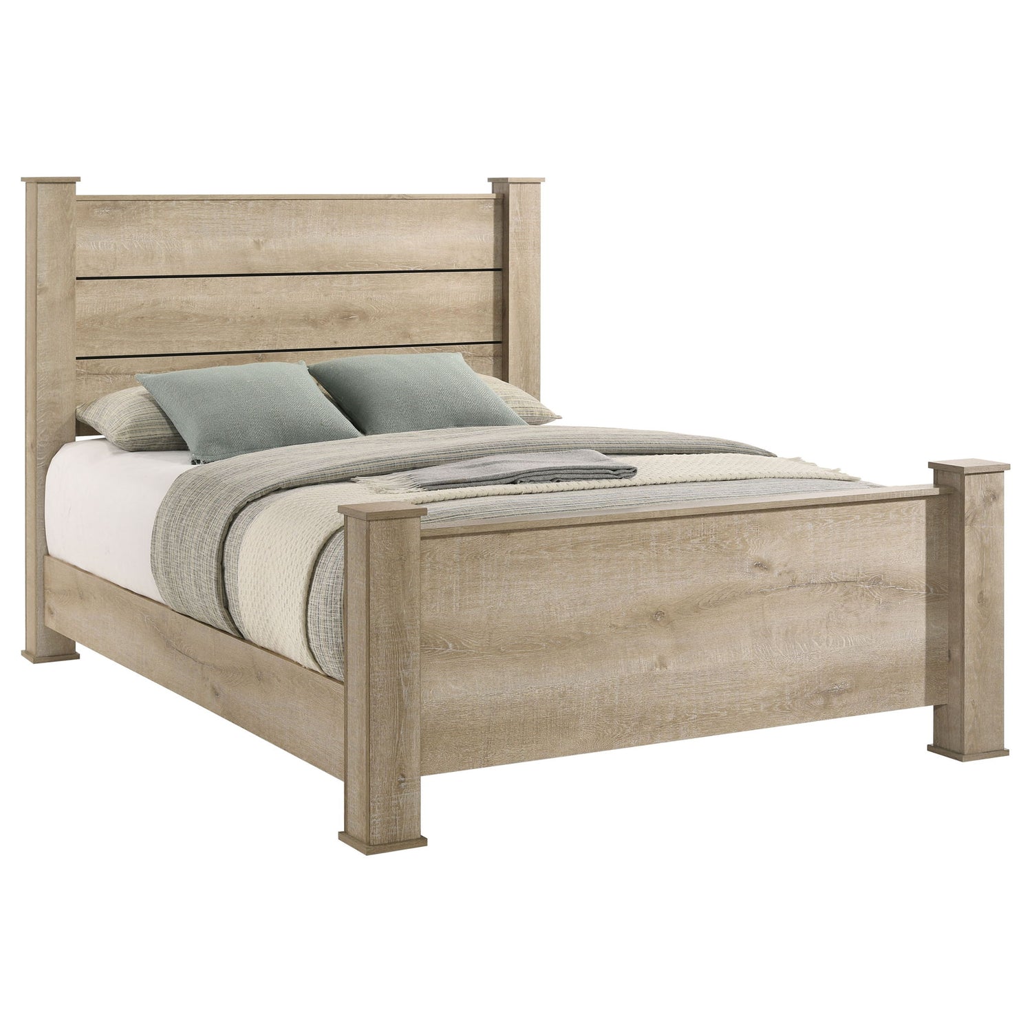 Sansome - Queen Panel Bed - Oak