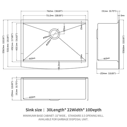 Farmhouse Kitchen Sink Workstation, Apron Front