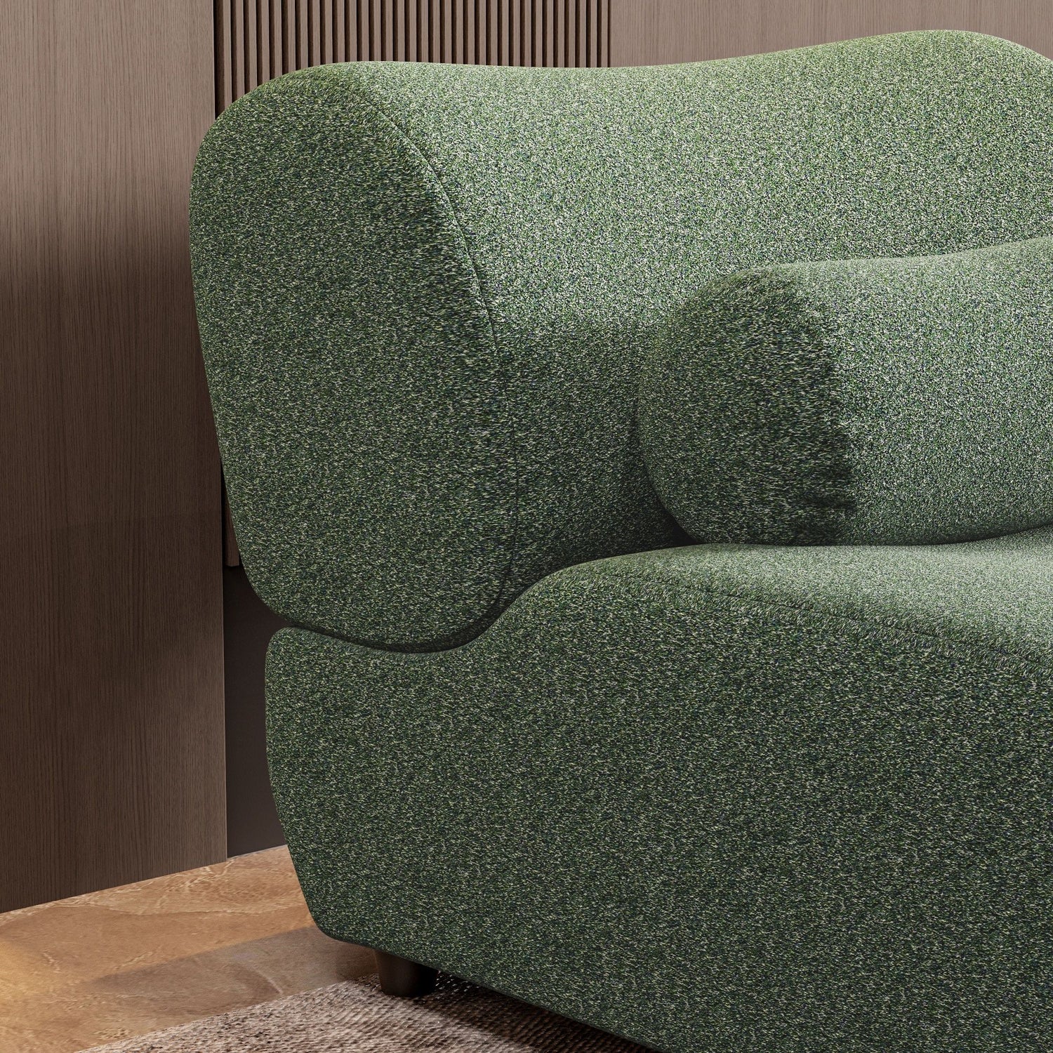 1 Piece Luxury Chenille Fabric Modular Sofa With Spring Cushions &amp; Hidden Legs