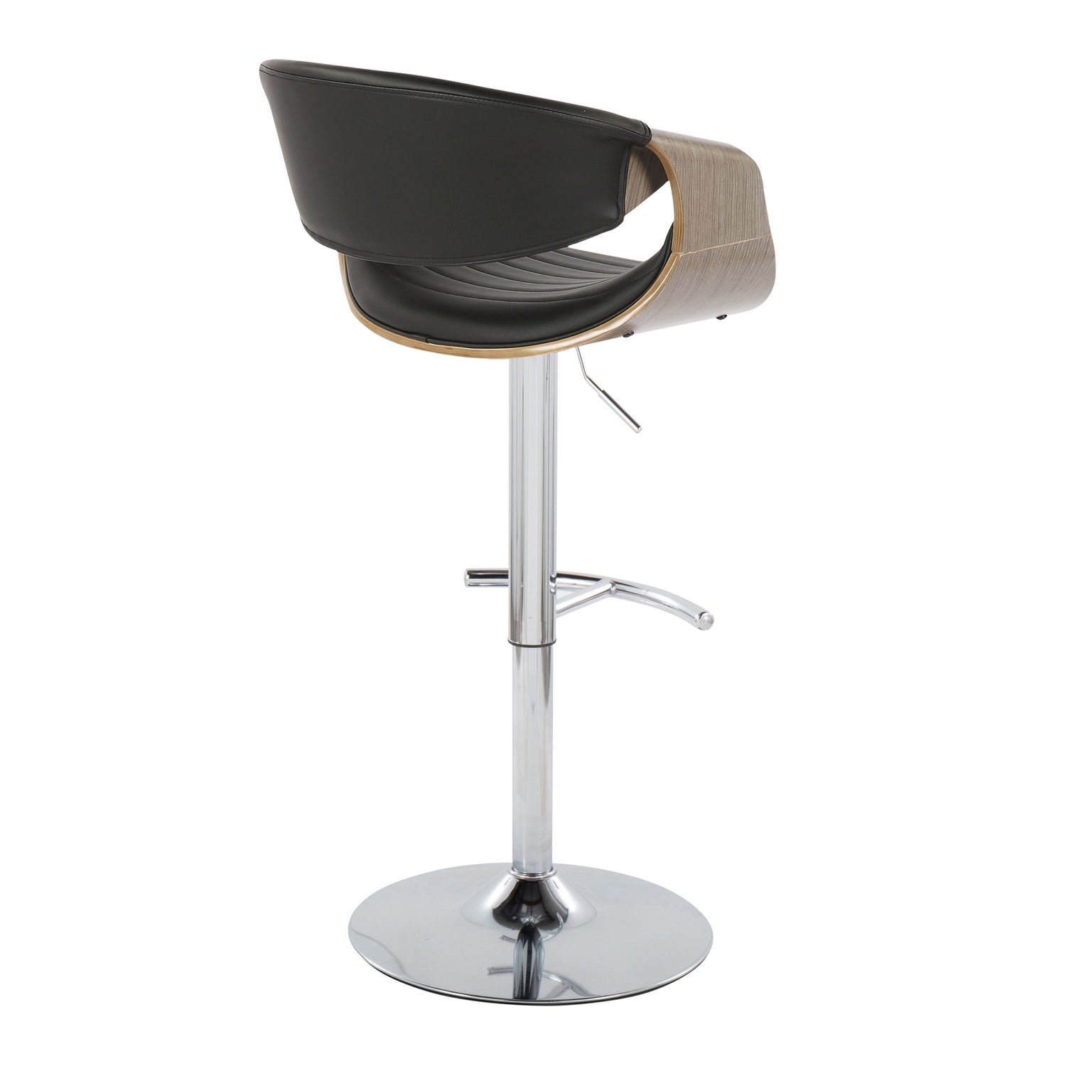 Symphony - Mid Century Modern Adjustable Barstool With Swivel &amp; Rounded T Footrest (Set of 2)