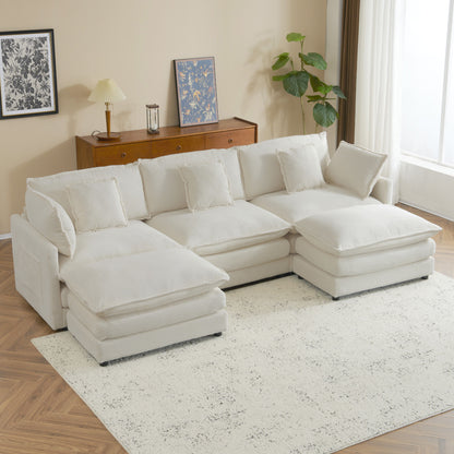 Modern Modular Sectional Sofa With Side Storage Pockets For Living Room