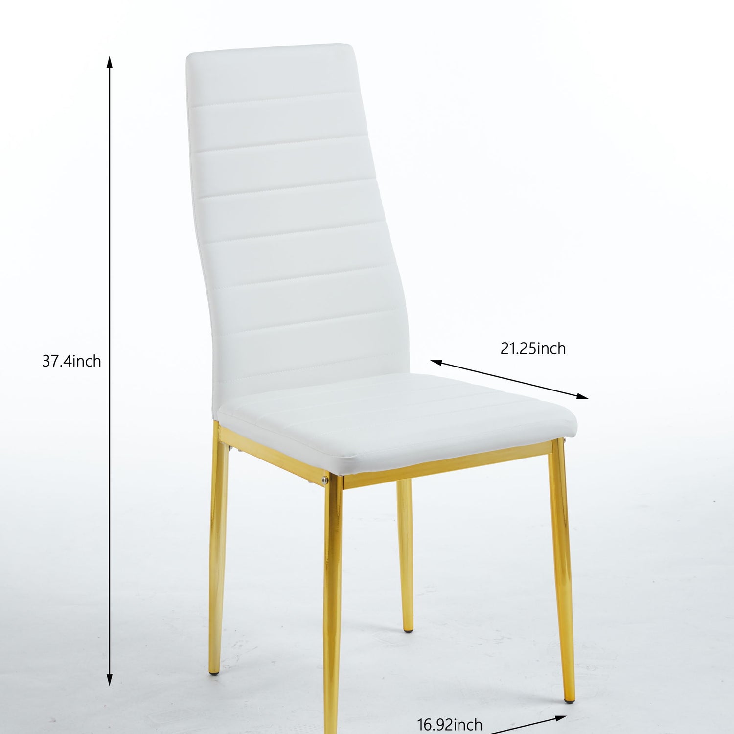Dining Chair (Set of 4) - Gold / White