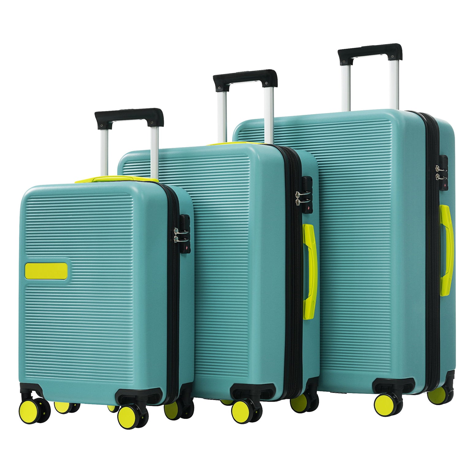 Hardshell Luggage Sets 3 Pieces Contrast Color Suitcase With Spinner Wheels And Tsa Lock 20&quot; 24&quot; 28&quot; Available