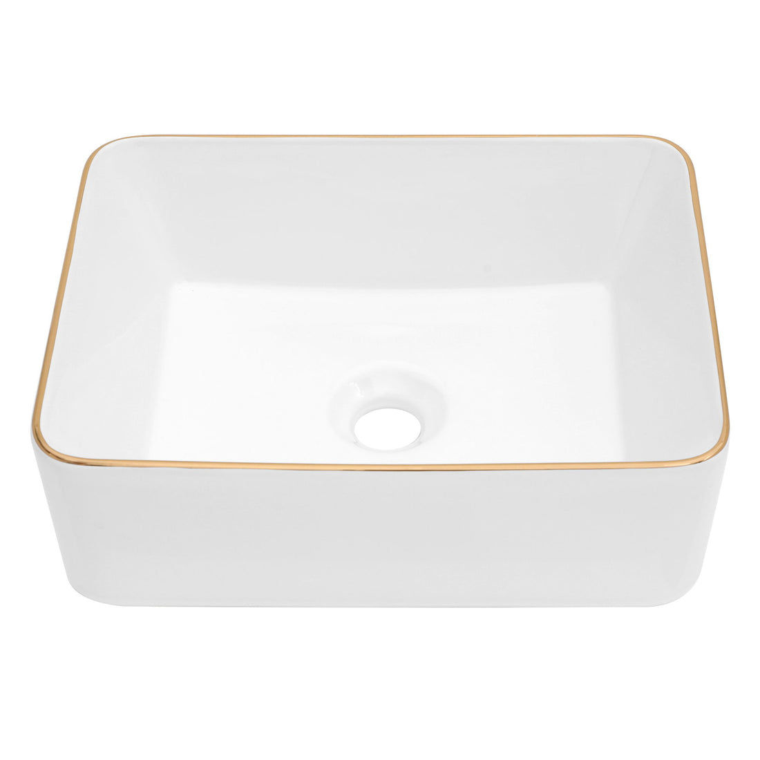 Modern European Style Ceramic Rectangular Vessel Bathroom Sink