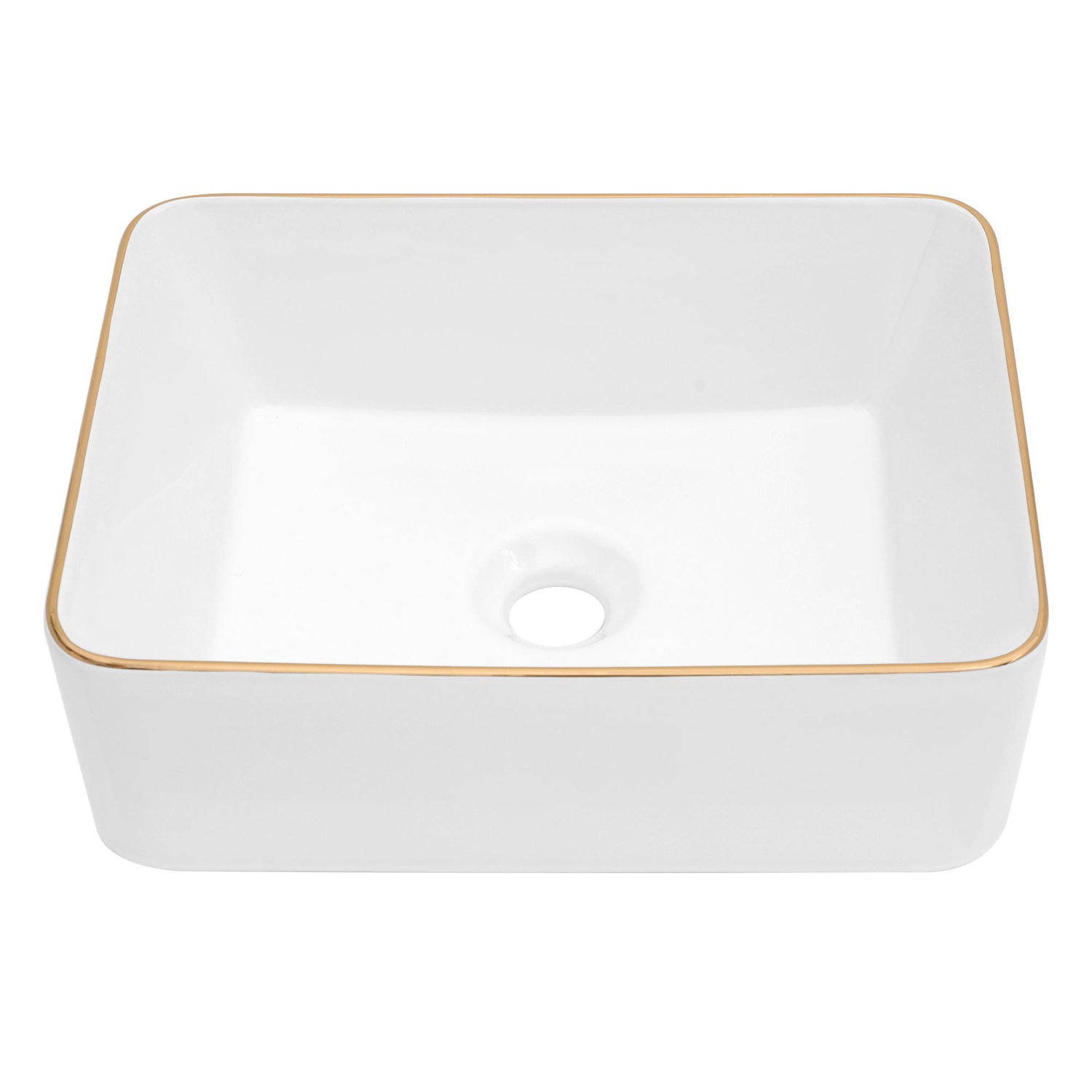Modern European Style Ceramic Rectangular Vessel Bathroom Sink