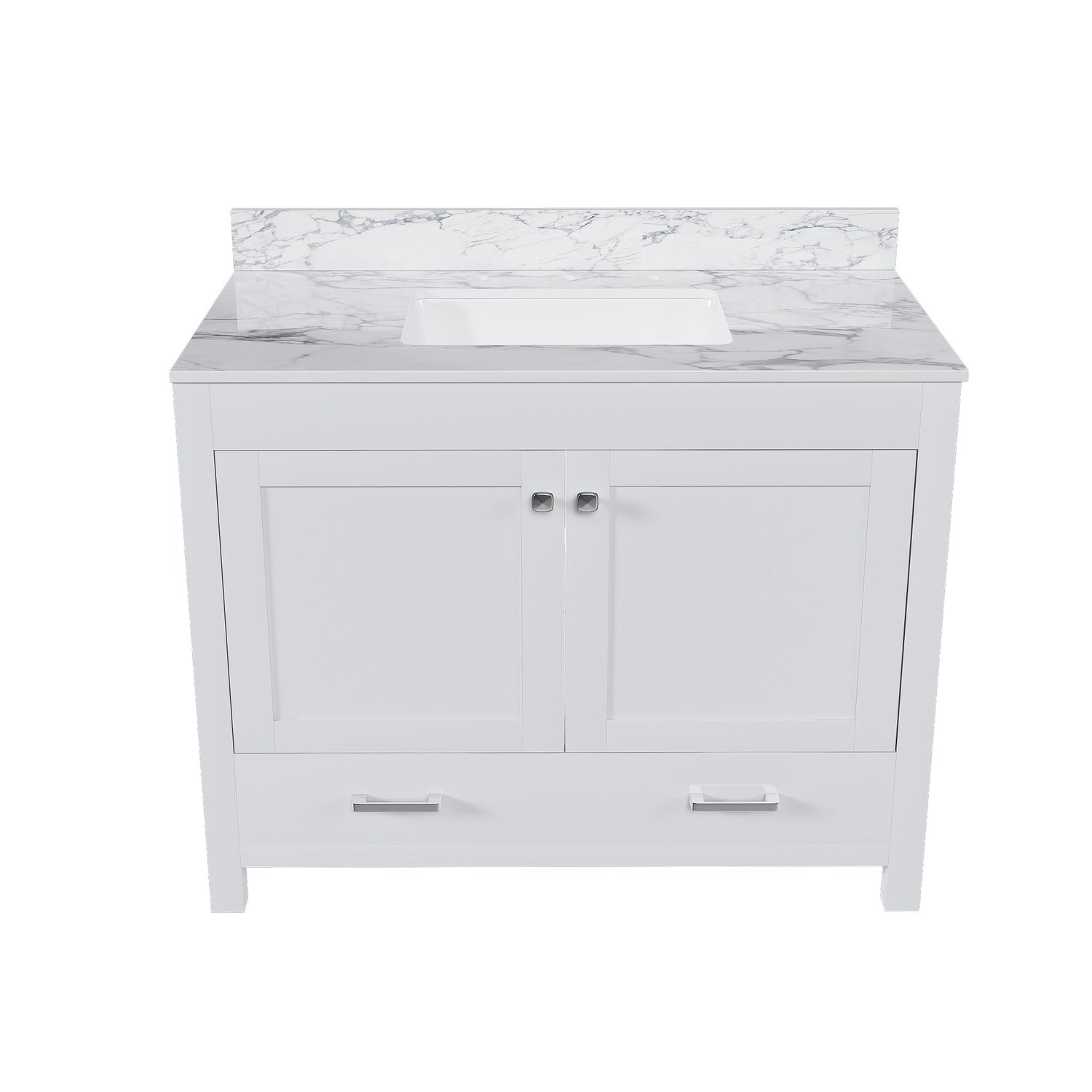 43&quot; Bathroom Vanity Multi Functional Cabinet - White