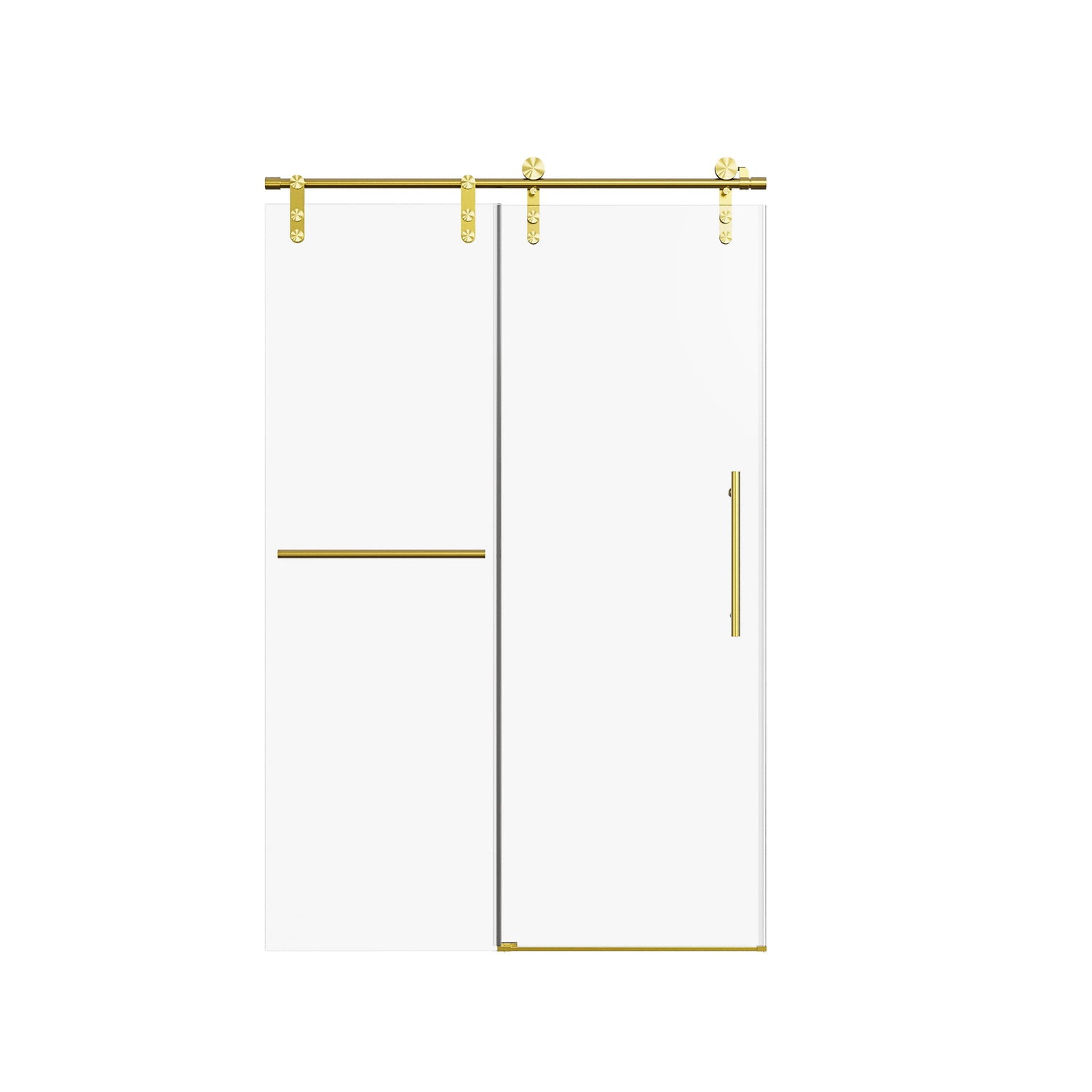 Frameless Single Sliding Shower Doors With Towel Rail &amp; Handle