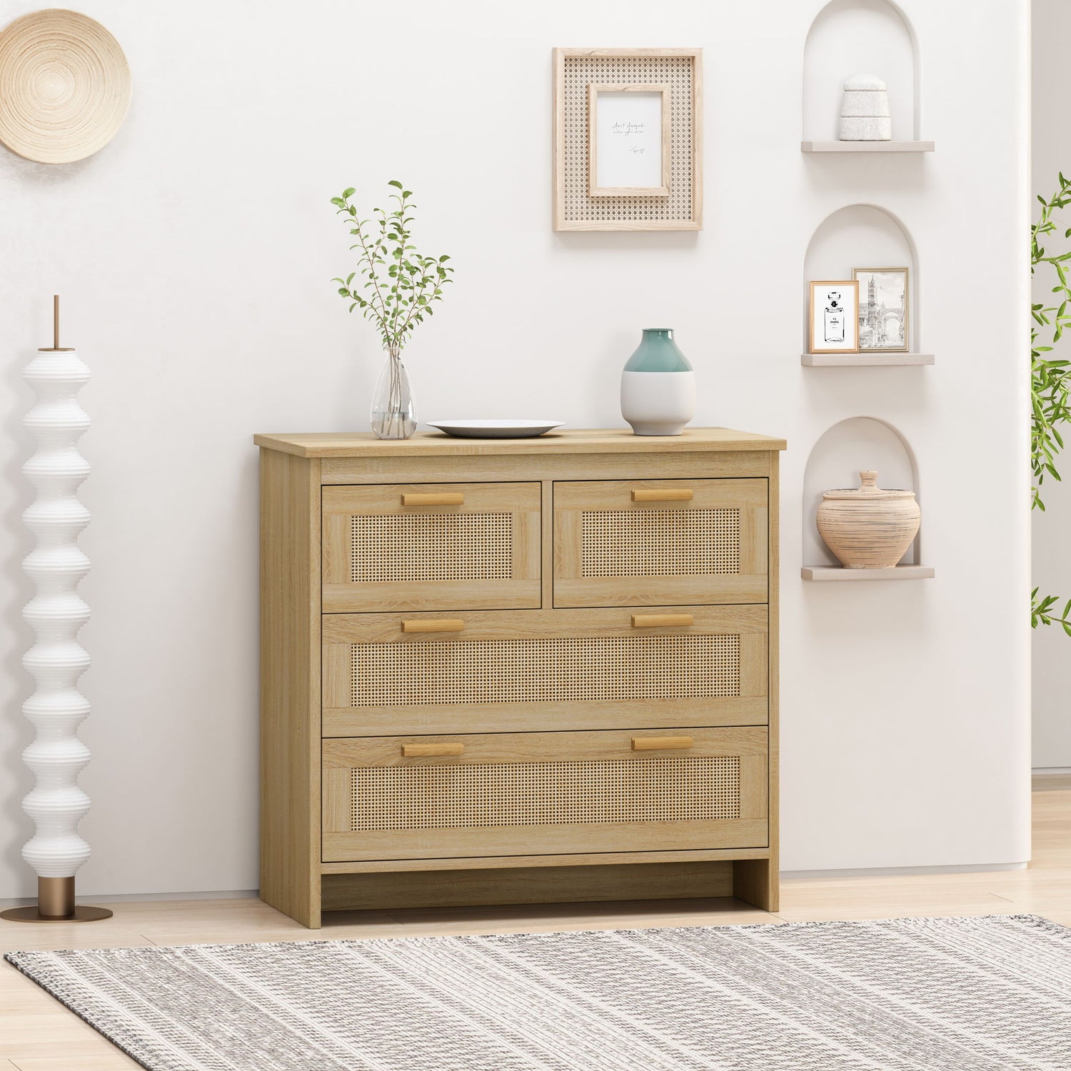 Cabinet With 4 Drawers For Bedroom - Natural