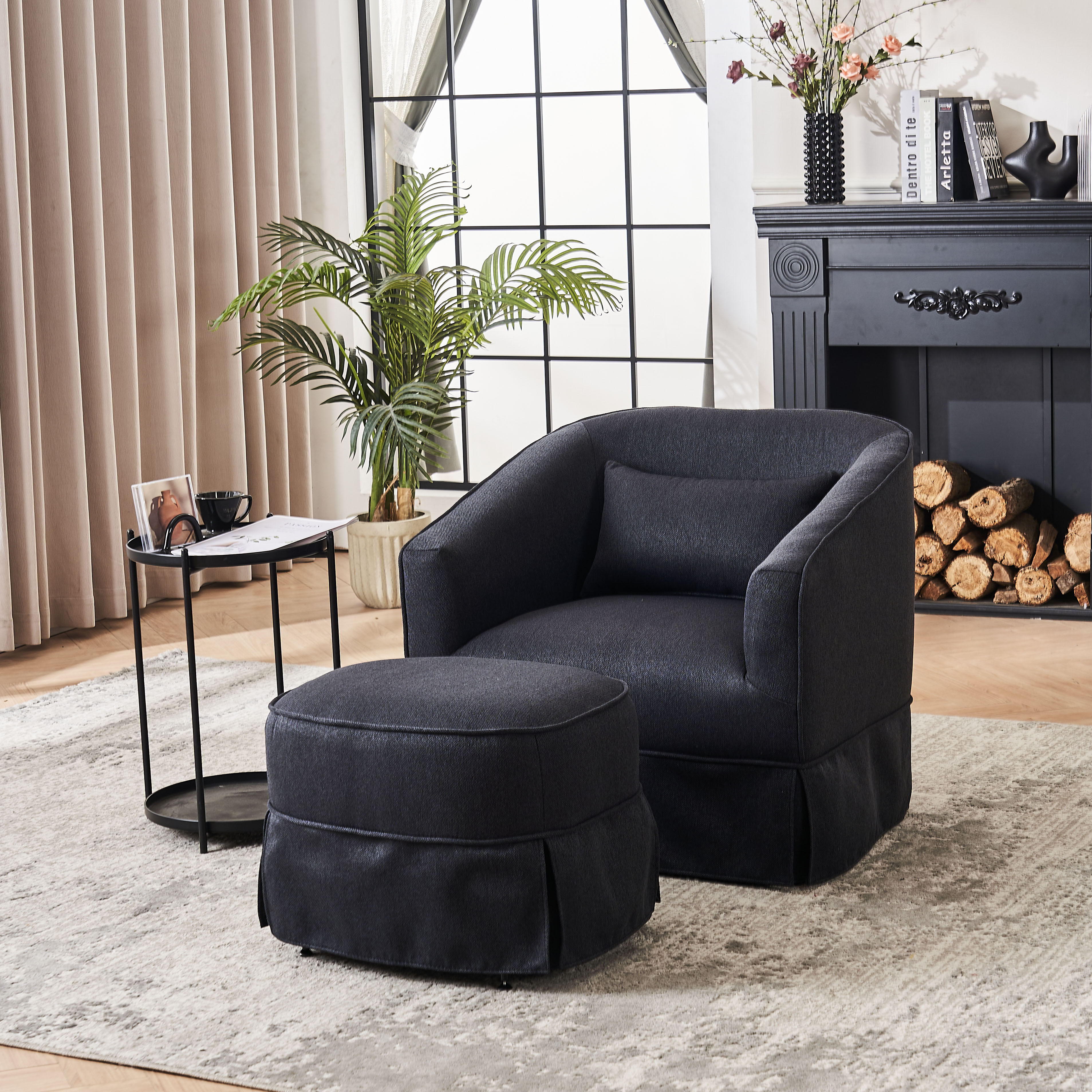 Swivel Accent Chairs Armchair For Living Room, Round Barrel Chairs