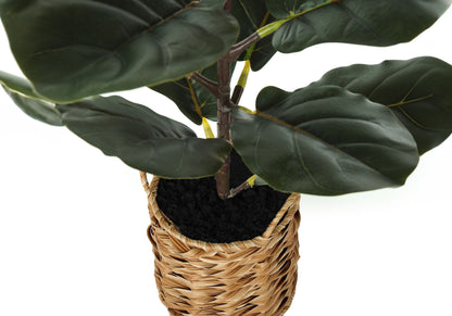 28&quot; Tall, Artificial Plant, Fiddle Tree, Indoor, Faux, Fake, Floor, Greenery, Potted, Real Touch, Decorative - Green / Beige
