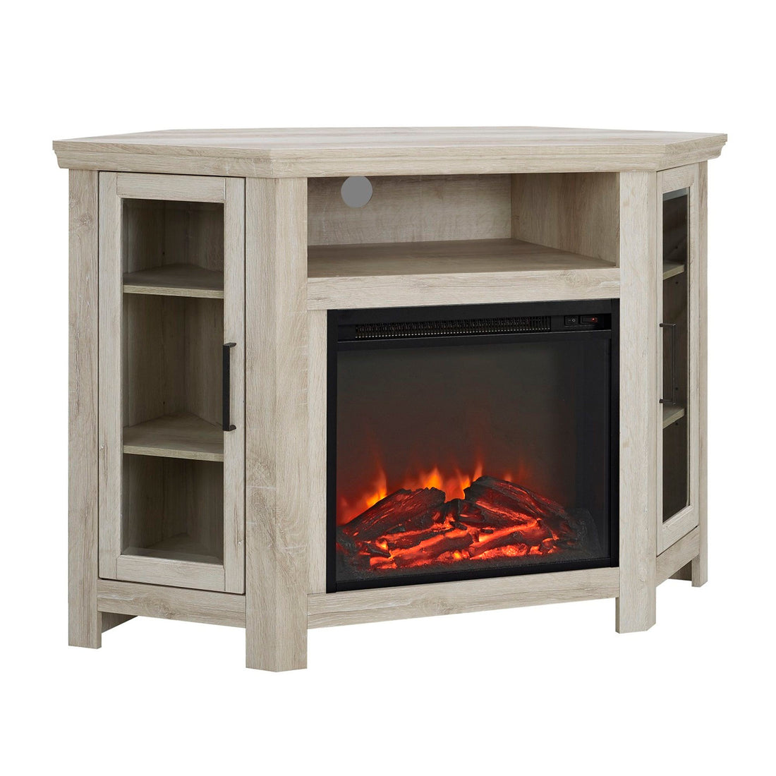 Classic Glass Door Fireplace TV Stand For Tvs Up To 55&quot;