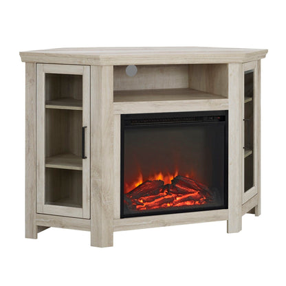 Classic Glass Door Fireplace TV Stand For Tvs Up To 55&quot;