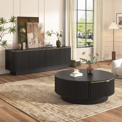 Farmhouse Matching Coffee Table &amp; TV Console Set