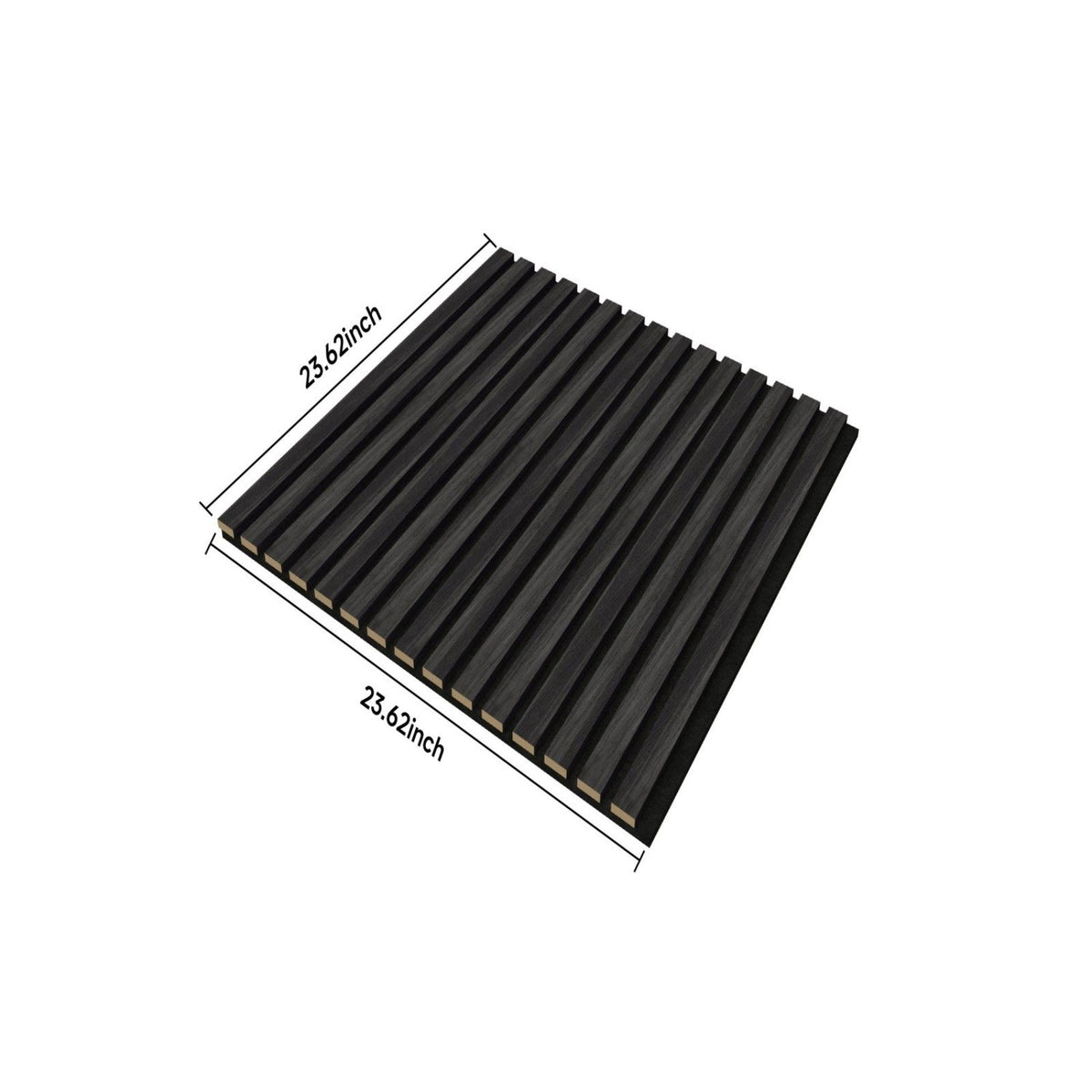 Acoustic Panels With Strip Design, Sound Absorbing Wall &amp; Ceiling Panels (Set of 4) - Matt Black