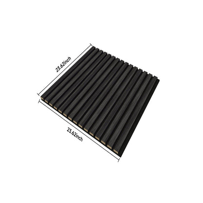 Acoustic Panels With Strip Design, Sound Absorbing Wall &amp; Ceiling Panels (Set of 4) - Matt Black