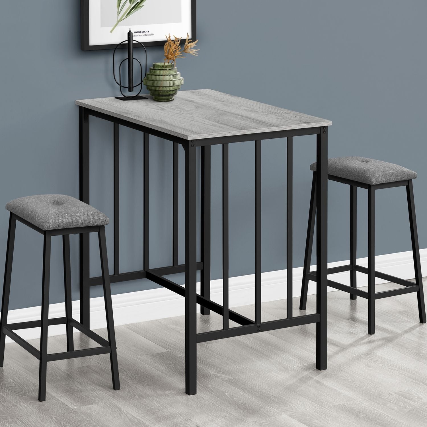 3 Pieces Dining Set, Counter Height, Rectangular, Small, Contemporary &amp; Modern