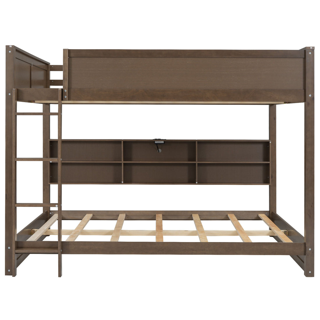 Bunk Bed With Storage Cabinets And USB Ports
