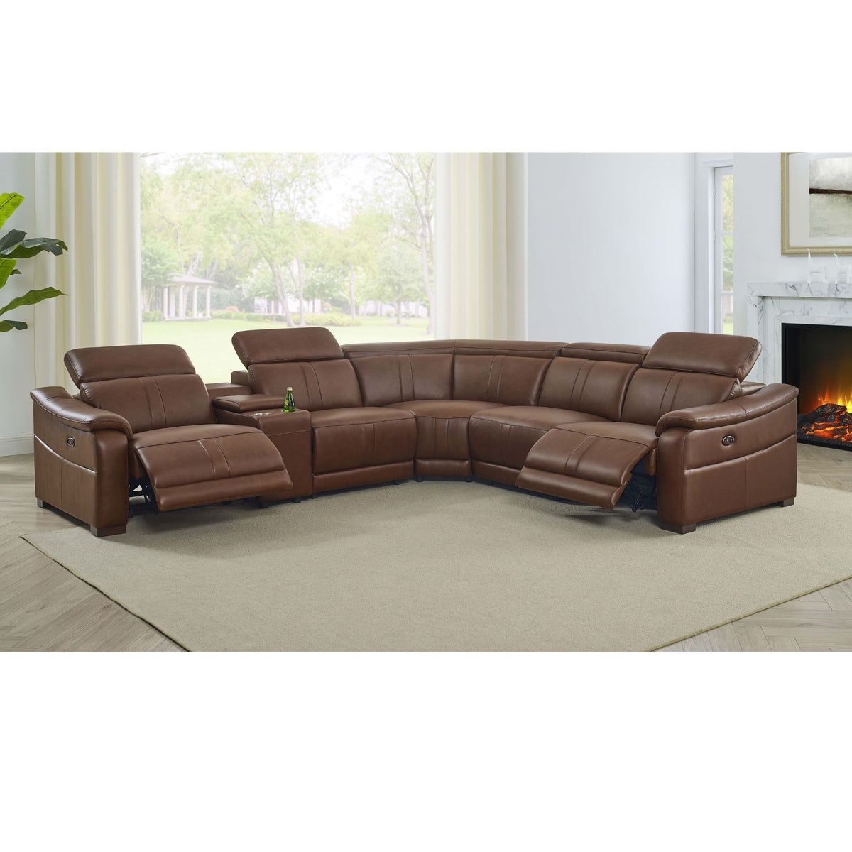 Modular Sectional &amp; Recliner Seat And Adjustable Headrest