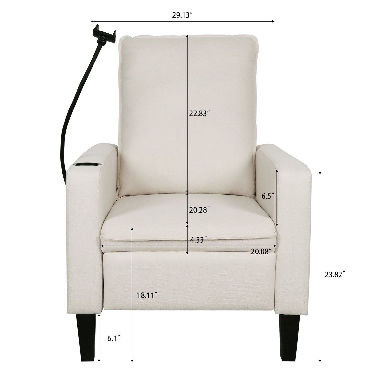 Recliner Chairs For Adults, Adjustable Recliner Sofa With Mobile Phone Holder &amp; Cup Holder, Modern Reclining Chairs Fabric Push Back Recliner Chairs For Living Room, Bedroom