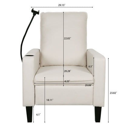 Recliner Chairs For Adults, Adjustable Recliner Sofa With Mobile Phone Holder &amp; Cup Holder, Modern Reclining Chairs Fabric Push Back Recliner Chairs For Living Room, Bedroom