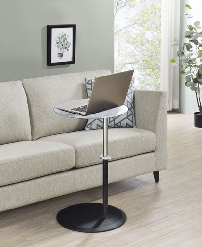 Orbit - 15.5&quot; End Table With Height Adjustable Marble Textured Top